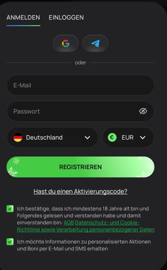 Kontoerstellung vs. Anmeldung